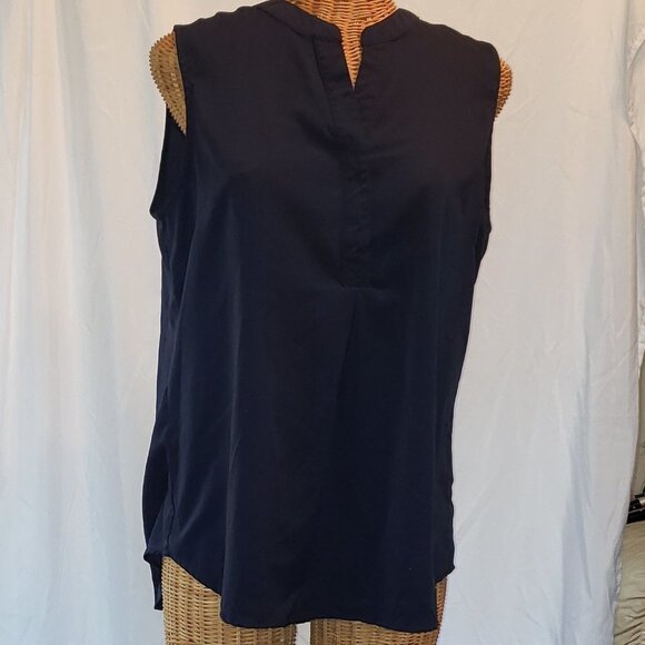 Antilia Femme Tops - Ladies ANTILIA FEMME Sleeveless Silky Tunic in Navy Blue - L